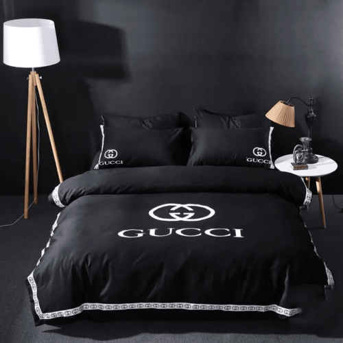 Gucci Black Bedding Set Duvet Cover Home Decor - Paulimo