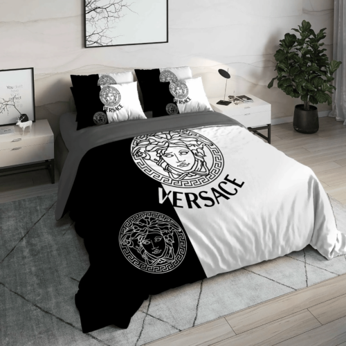 Versace Black White High End Bedding Set Duvet Cover Home Decor - Paulimo