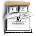 Louis Vuitton White Fashion Bedding Set Duvet Cover Home Decor - Paulimo