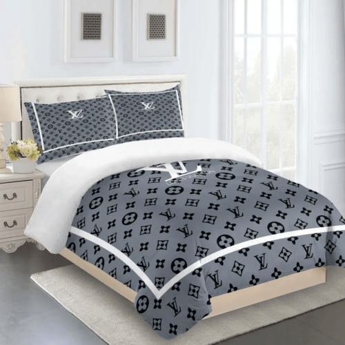 Louis Vuitton Fashion Logo Bedding Set Duvet Cover Home Decor 22 - Paulimo