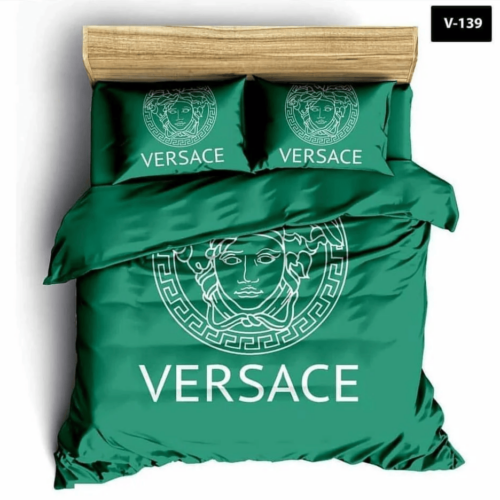 Versace Green Fashion Logo Bedding Set Home Decor - Paulimo
