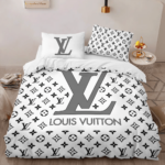 Louis Vuitton White High-End Bedding Set LV Home Decor - Paulimo