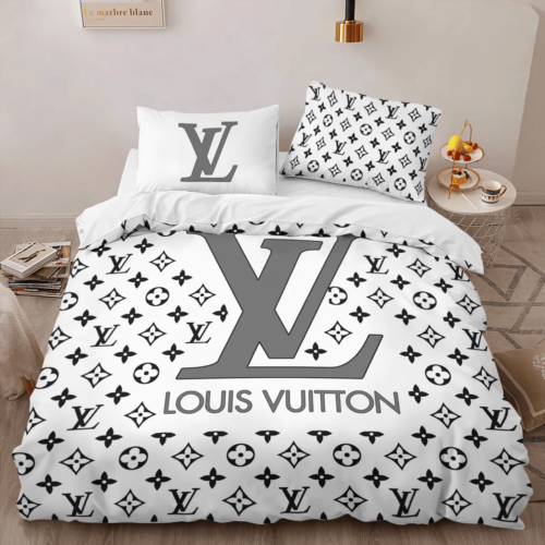 Louis Vuitton White High-End Bedding Set LV Home Decor - Paulimo