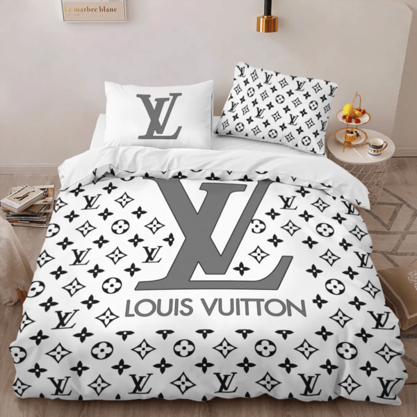 Louis Vuitton White High-End Bedding Set LV Home Decor - Paulimo