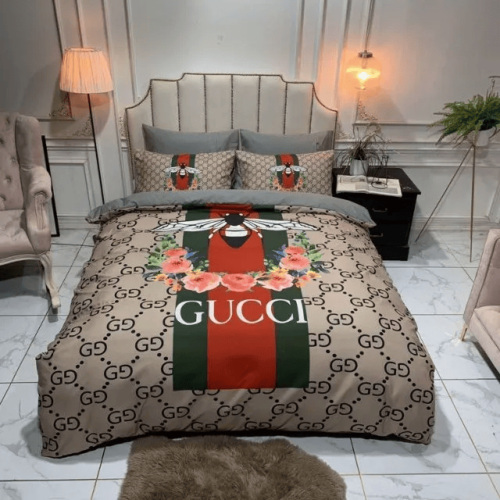 Gucci Bee Flower High-End Bedding Set Home Decor - Paulimo
