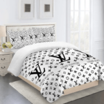 Louis Vuitton White Bedding Set Duvet Cover Home Decor - Paulimo