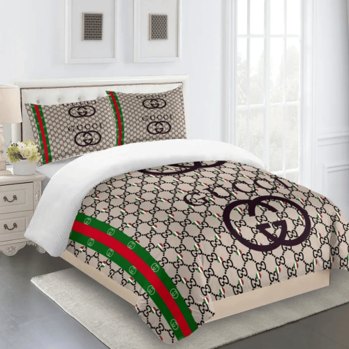 Gucci Brown Bedding Set Duvet Cover Home Decor- Wenlisa
