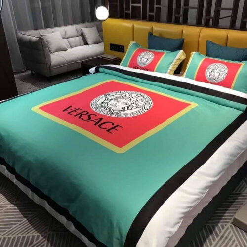 Versace Green Red Bedding Set Home Decor - Paulimo