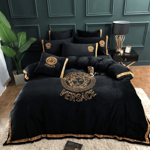 Gianni Versace Black High-End Bedding Set Home Decor - Paulimo