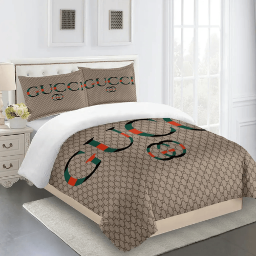 Gucci Brown Bedding Set Duvet Cover Home Decor- Wenlisa