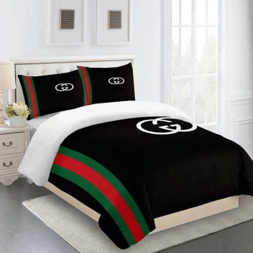 Gucci Black Premium Limited Fashion Bedding Set Home Decor - Paulimo
