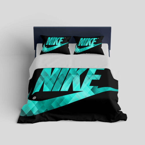 Nike Turquoise Fashion Logo Bedding Set Home Decor - Paulimo