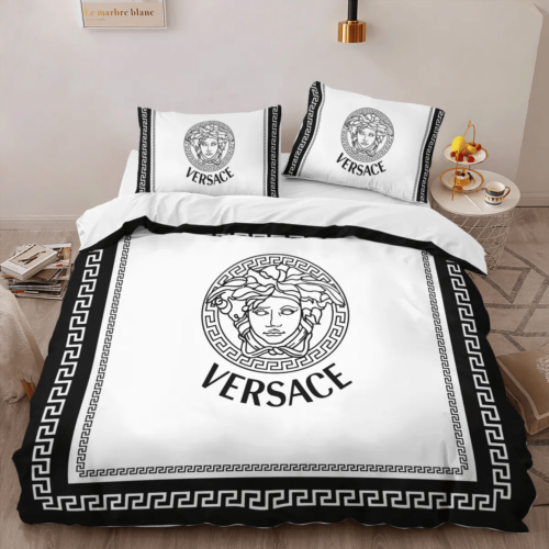 Versace White Black Bedding Set Duvet Cover Home Decor - Paulimo