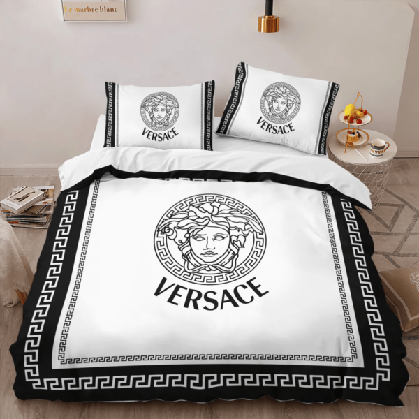 Versace White Black Bedding Set Duvet Cover Home Decor - Paulimo
