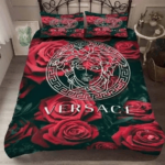 Versace Roses High End Bedding Set Duvet Cover Home Decor - Paulimo