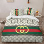 Gucci Stripe High-End Bedding Set Home Decor - Paulimo