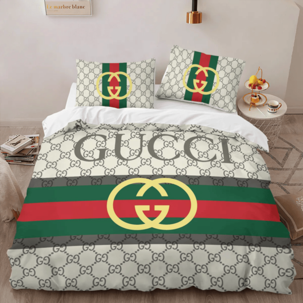 Gucci Stripe High-End Bedding Set Home Decor - Paulimo