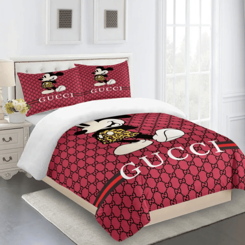 Gucci Mickey Premium Limited Fashion Bedding Set Home Decor - Paulimo