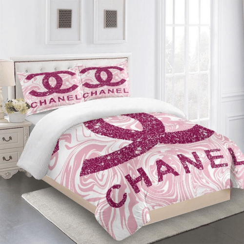 Chanel Pinky Fashion Logo Bedding Set Home Decor - Paulimo