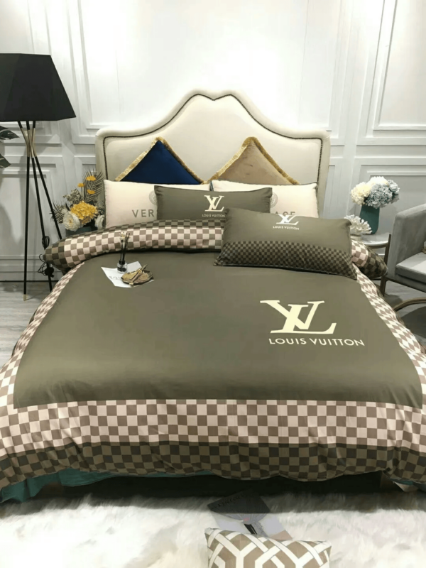 Louis Vuitton Olive Bedding Set Duvet Cover Home Decor - Paulimo
